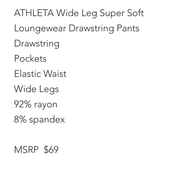 Athleta Wide Leg Gray Ultra Soft Lounging Pants. Size M - Picture 8 of 9